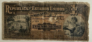 Brazil 1 Mil Reis Banknote Republica Dos Estados Unidos Do Brazil