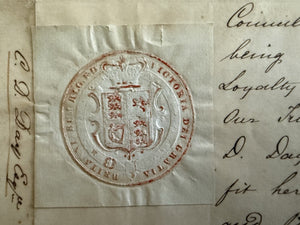 Document Signed By Queen Victoria, Canada Warrant, Seal Intact
