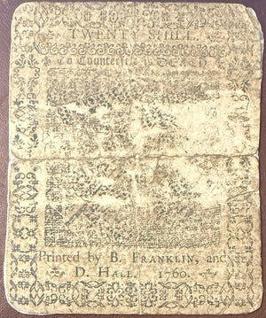 Ben Franklin Printed Colonial Currency