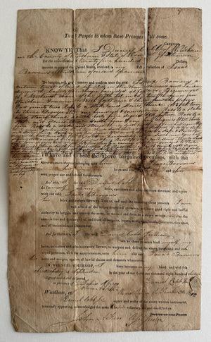 1813 Connecticut Land Deed - Cobb To Barrows - Federal Period