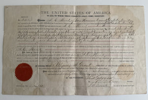 Land Grant Signed U.S. Grant