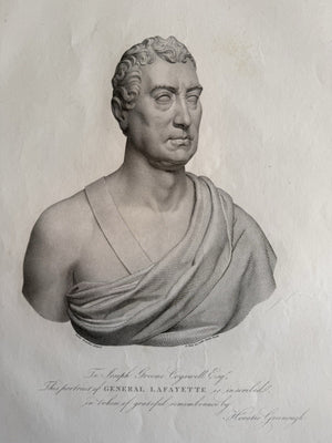 Original Engraving Of Lafayette c. 1850