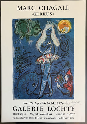 Hand Signed Chagall Poster, The Circus