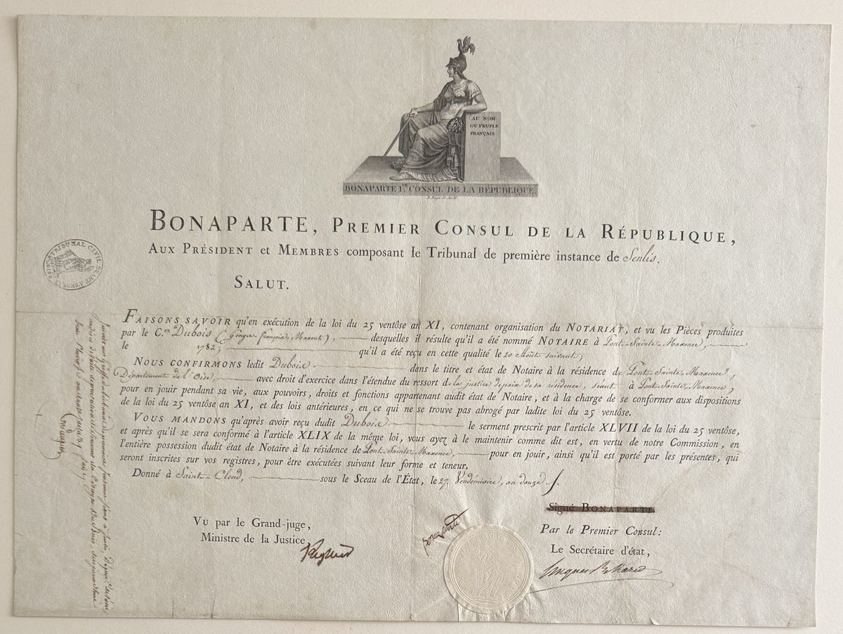 Napoleon Signed Document Before Becoming Emperor.