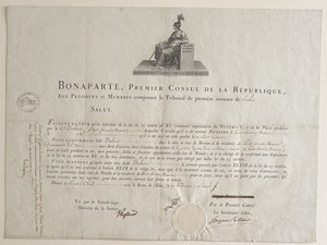 Napoleon Bonaparte Signed 1803 Notarial Commission on Laid Paper—Original Appointment Dating to 1782