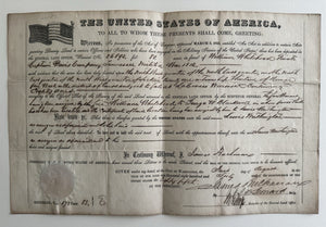 1859 James Buchanan Land Patent War Of 1812 Tennessee