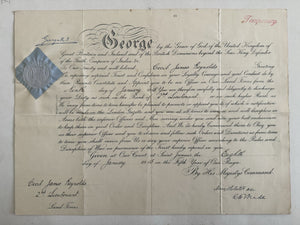 King George Signed Military Document