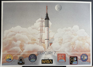 Mercury Seven Astronauts Hand-signed Limited Edition NASA Lithograph