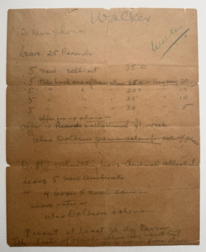 c1910 Thomas A Edison Holograph Memorandum Phonograph And Record Sales Promotion