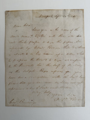 1818 Oliver H Perry ALS To Commodore Bainbridge Way Of 1812 Naval