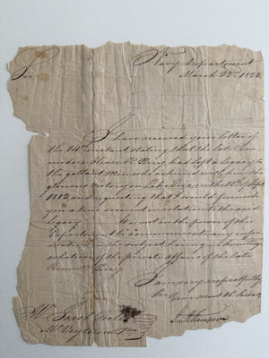 1823 Smith Thompson LS Sec. Navy Re Oliver Hazard Perry Battle Of Lake Erie
