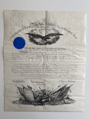 1866 Andrew Johnson And Stanton Signed Civil War Brevet-Benjamin Tilghman USCT