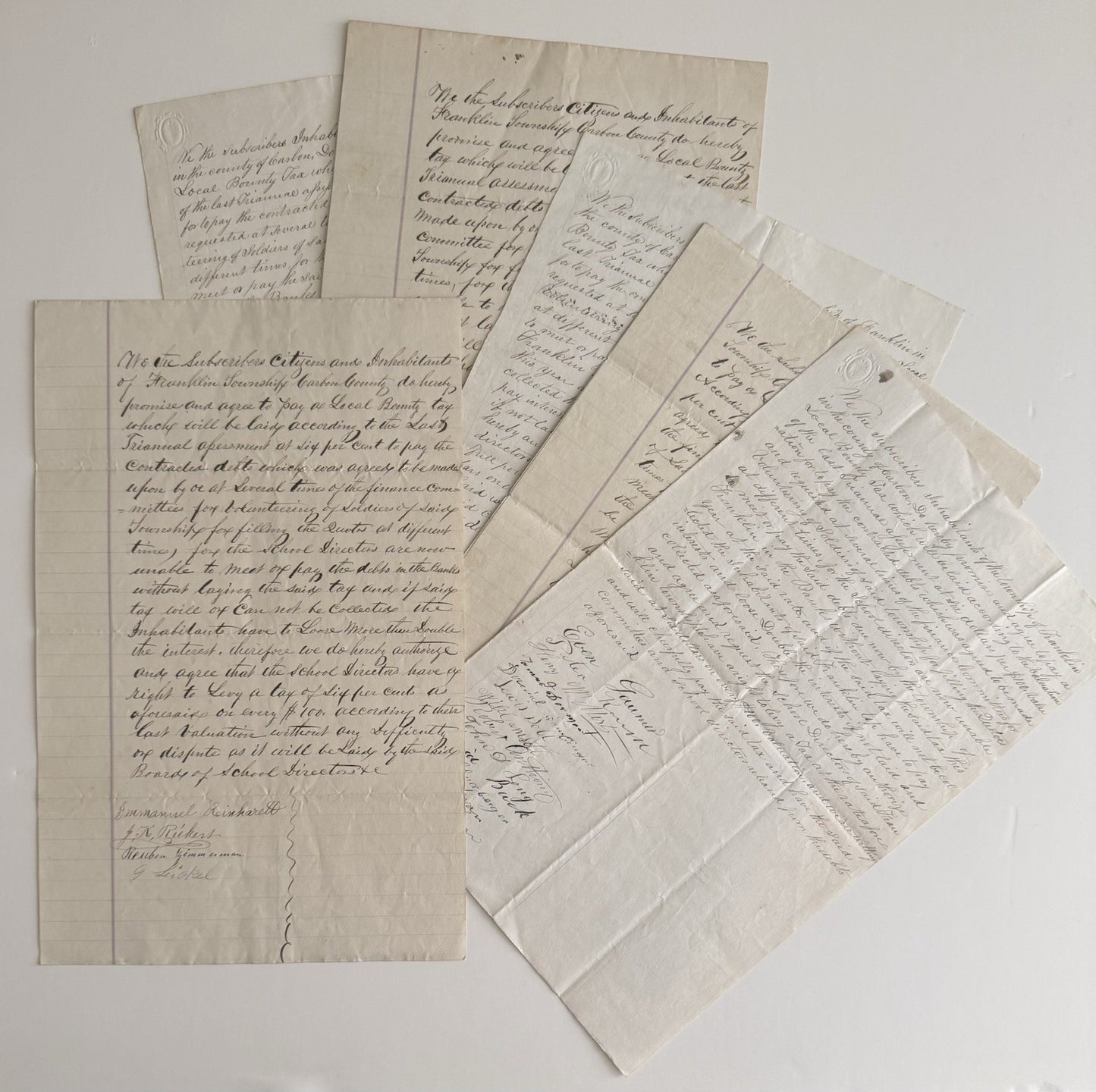 1861-1865 Rare Civil War Archive Carbon County Pennsylvania 