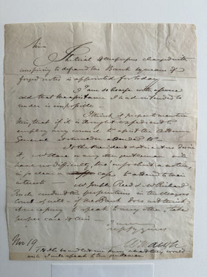 1803 William Rawle ALS First Bank Fraud Case , Whiskey Rebellion