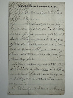 1874 P.G.T. Beauregard Autograph Letter Signed