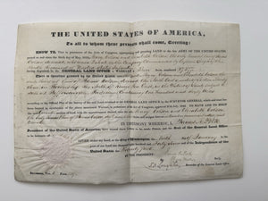 1847 James K Polk Bounty Land Patent