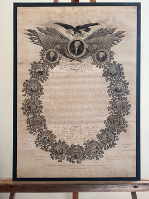 1838 William Woodruff Declaration of Independence | Original Engraved Broadside