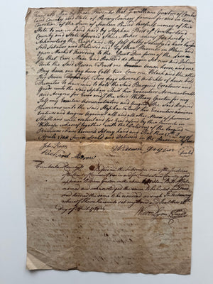 1788 Revolutionary War-Era Pennsylvania Bill of Sale – Cumberland County, Carlisle – Horses, Cattle, Sheep & Household Goods – Embossed Wafer Seal