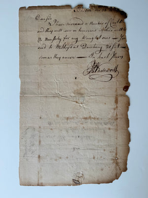 c1780s Jeremiah Wadsworth Autograph Letter Signed – Revolutionary War Commissary General – Boston to Hartford