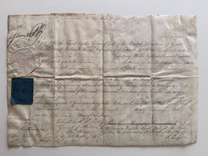 1812 King George III Military Commission – Ensign, 2nd Battalion 12th Regiment of Foot – Napoleonic Wars – Royal Seal Intact