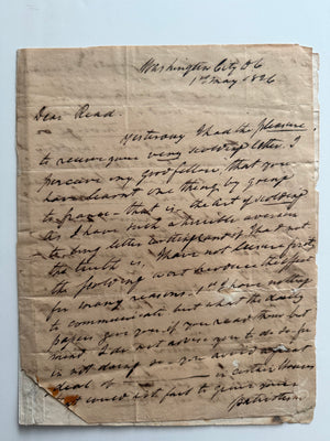 1826 Commodore William Bainbridge Autograph Letter Signed to Captain George C. Read Aboard U.S. Brig Brandywine